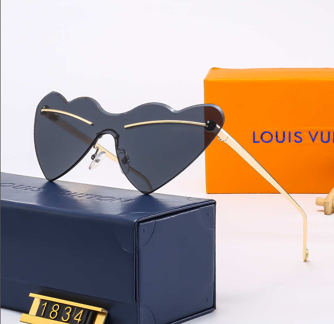 4 color fashion triagnel temple flat glasses