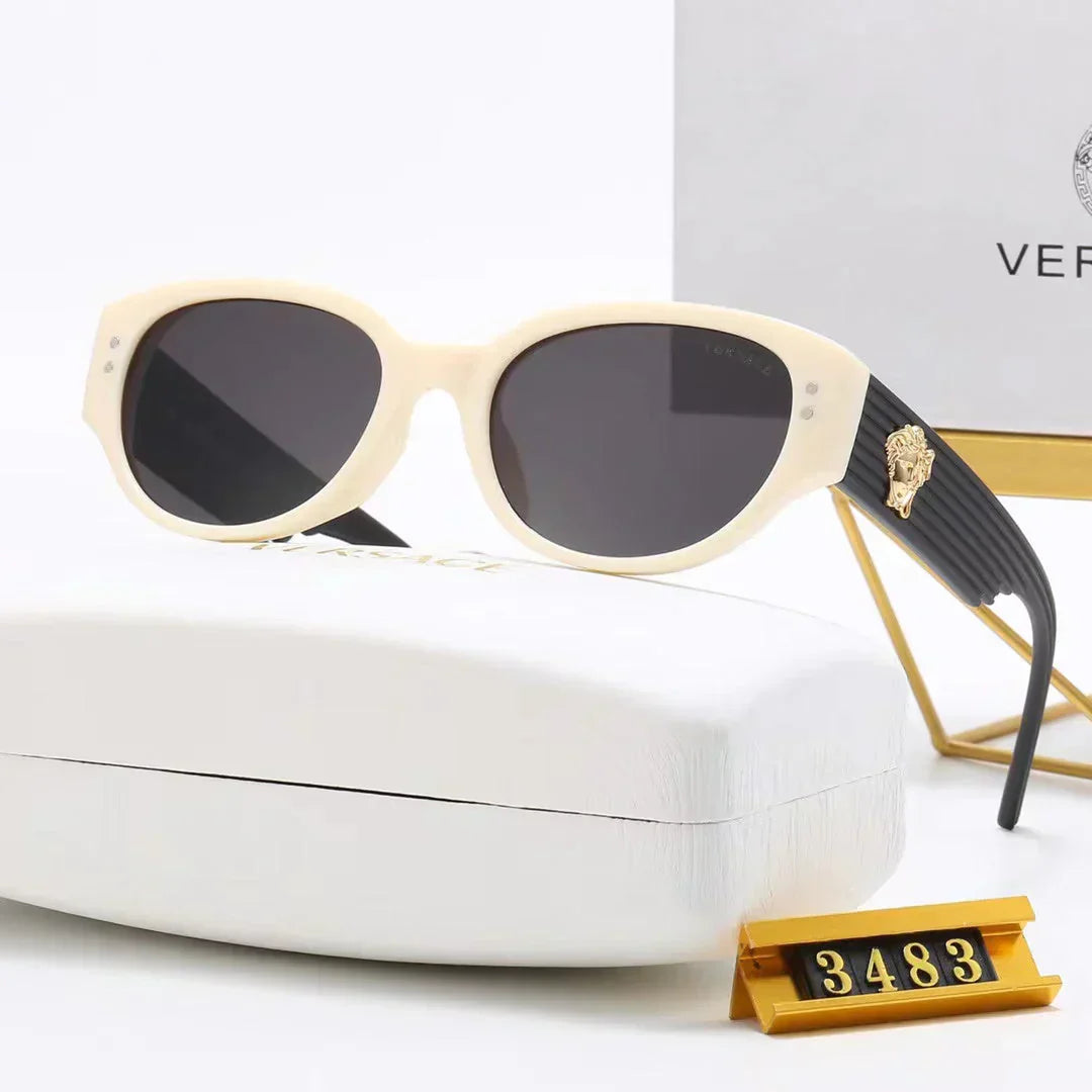 4 colors fashion lion head striped plaid mirror temple polarized